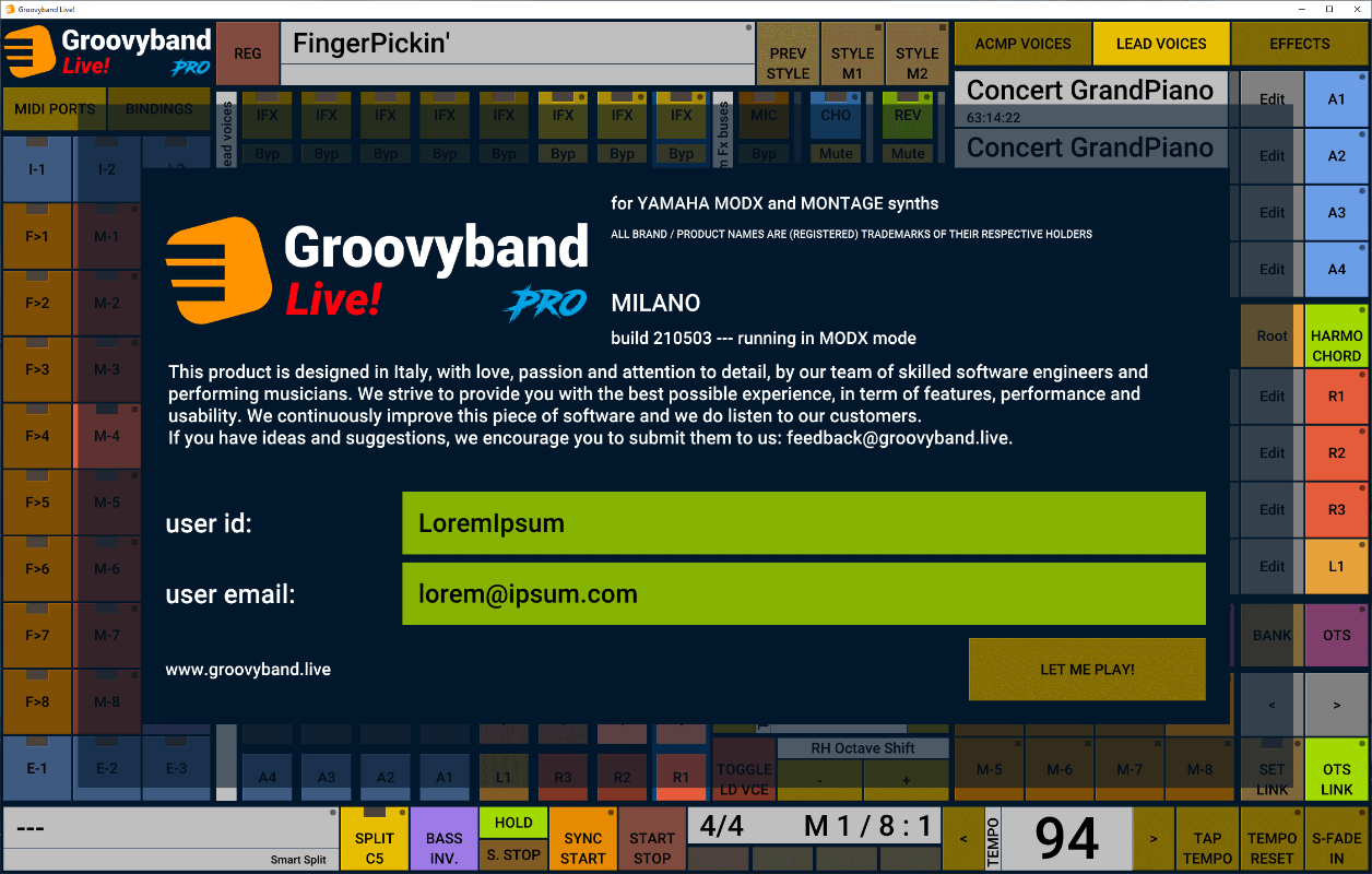 Screenshot: splash screen