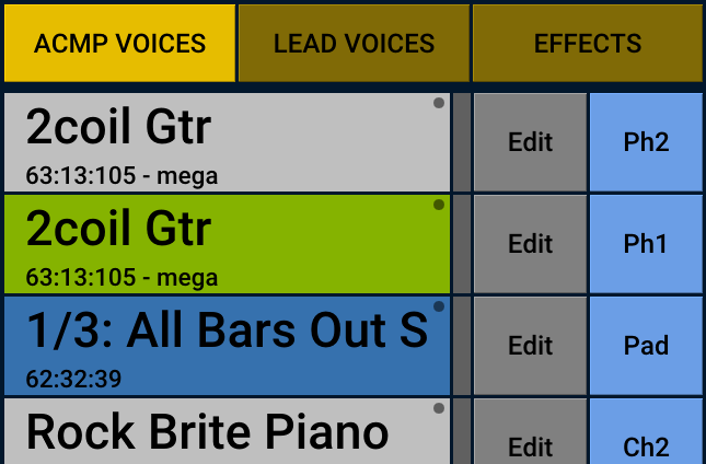 Multi voice display.