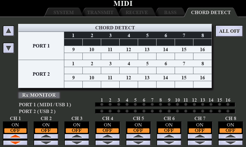 Yamaha midi Chord detect.