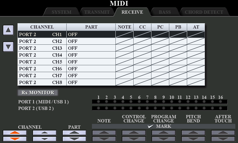 Yamaha midi receive.